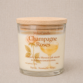 Świeca sojowa Champagne Roses 300g
