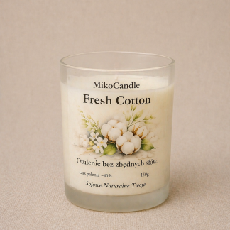 Świeca sojowa Fresh cotton 150 g