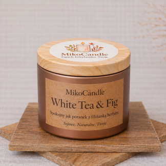 Woski sojowe kominkowe White Tea & Fig 65g