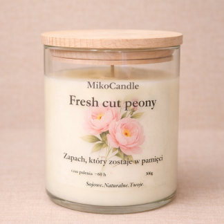 Świeca sojowa Fresh cut peony 300g