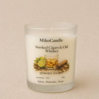 Świeca sojowa Smoked Cigars & Old Whiskey 150g