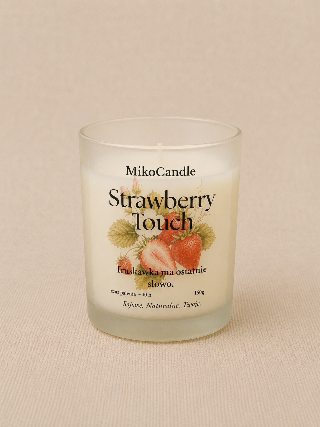 Świeca sojowa Strawberry Touch 150g