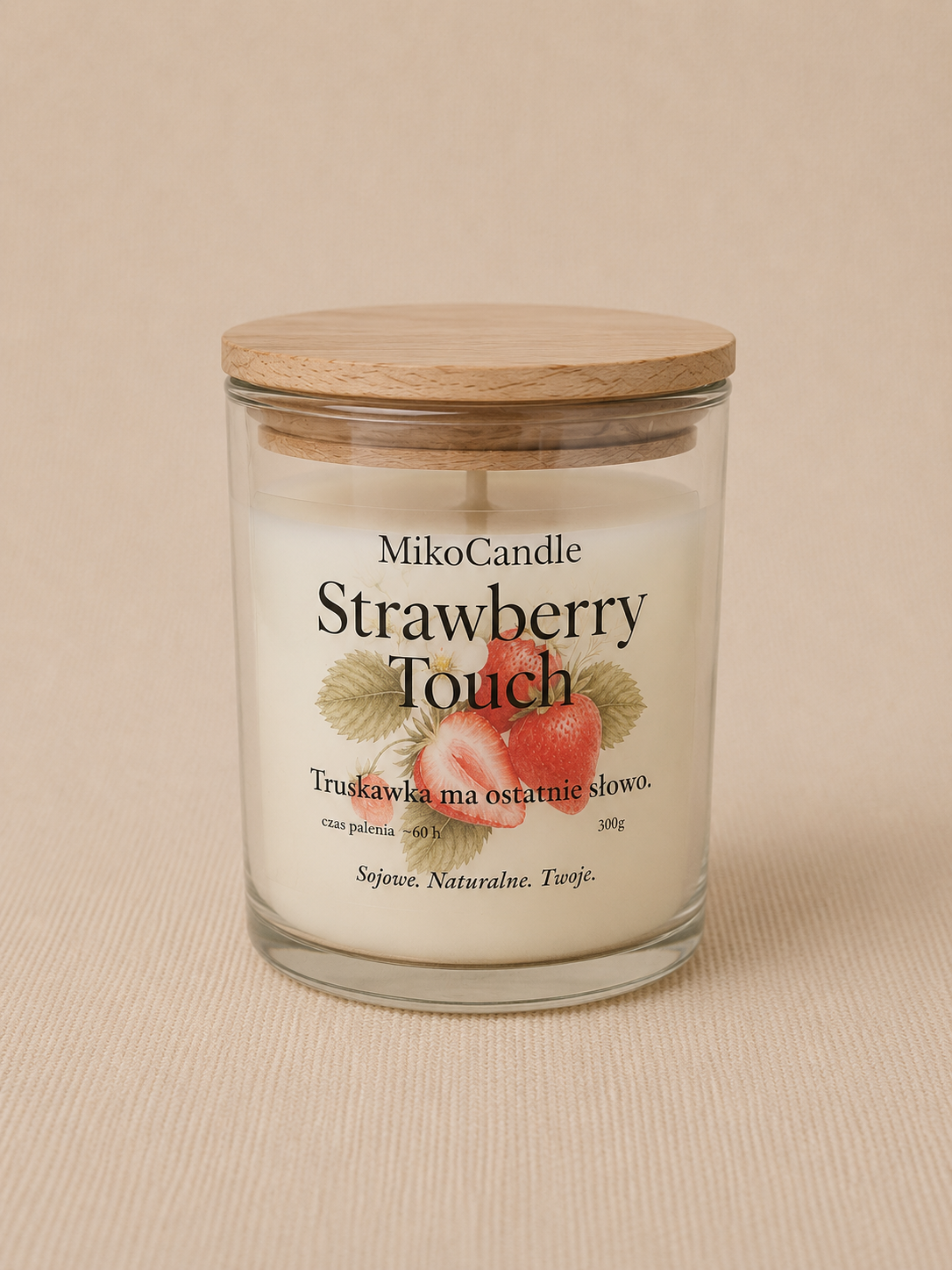 Świeca sojowa Strawberry Touch 300g