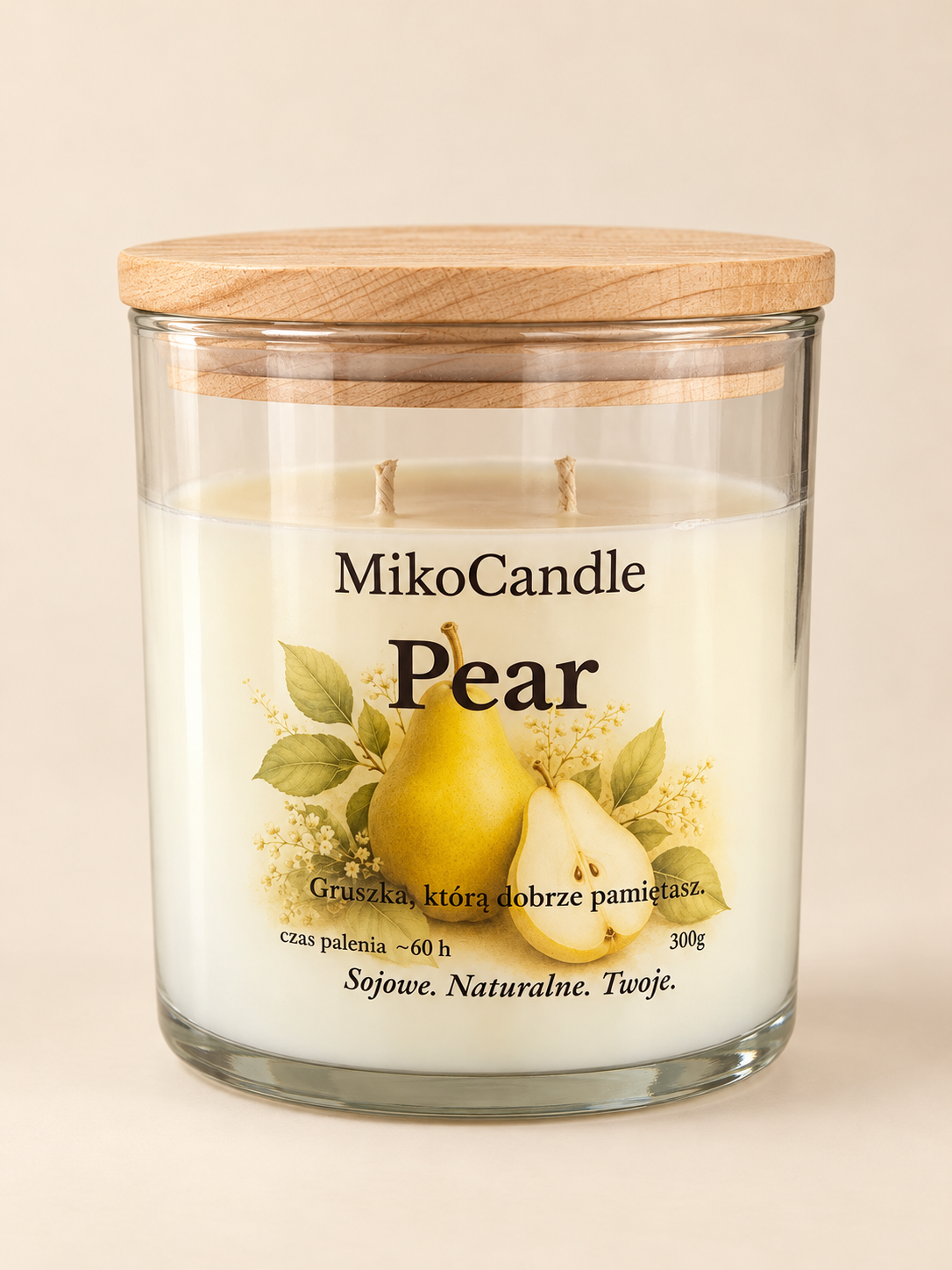 Świeca sojowa Pear 300g