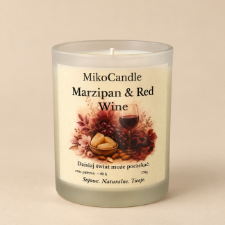 Świeca sojowa Marzipan & Red Wine 150g